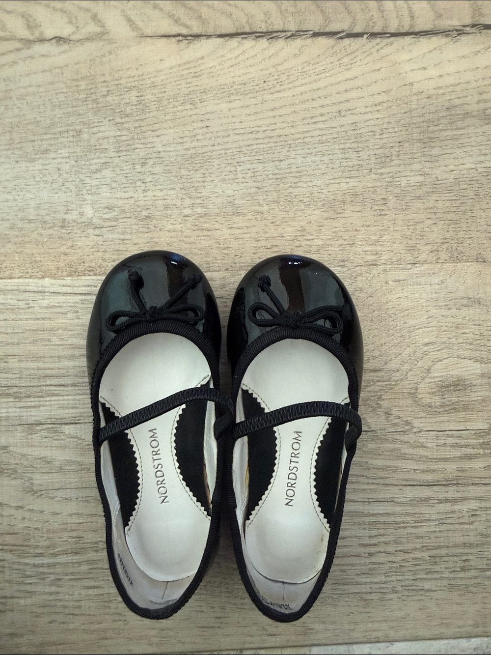 Nordstrom Black Patent Mary Jane Flats with Bow